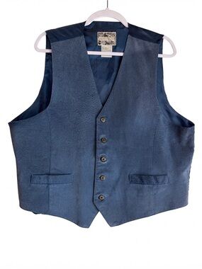 Property Blue Suede Leather Vest Size XL